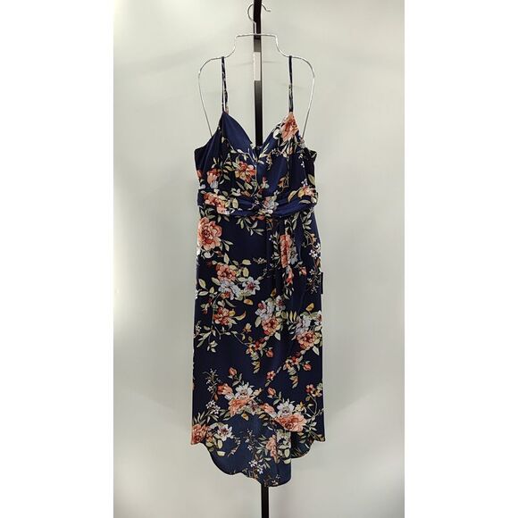 Lulus Women My Favorite Day Tulip Skirt Midi Dress Blue Basic Sleeved Large - Picture 2 of 3